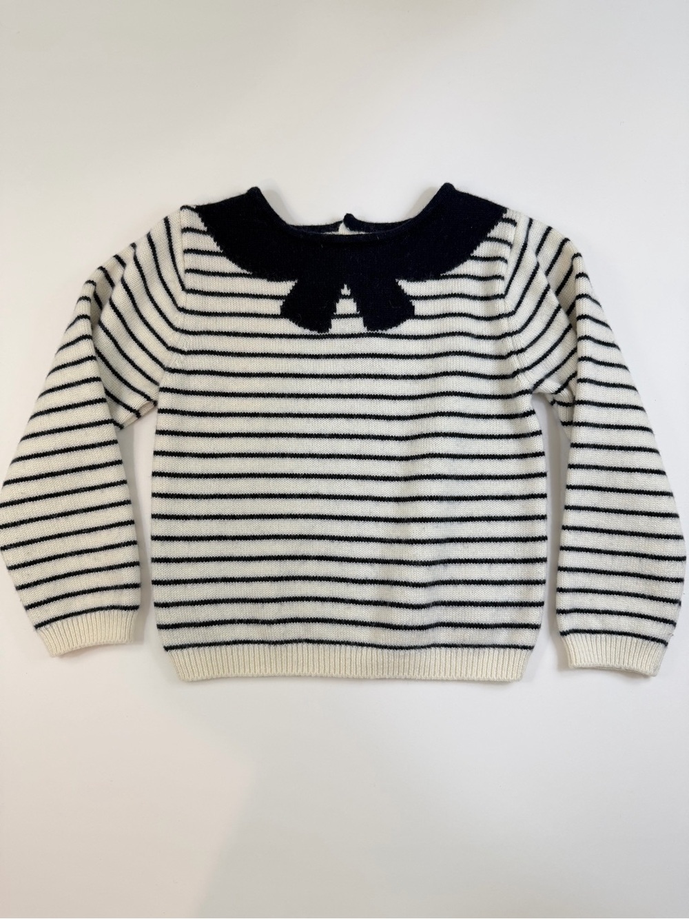 Jacadi Navy Bow Striped Sweater 36M